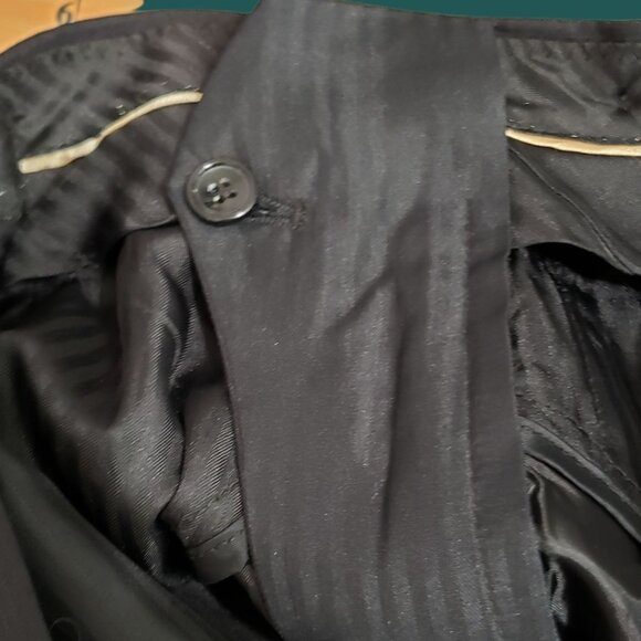 Royal Pinstripe Dress Pants Wool Blend  Formal  Mid-Rise Black Size 30/40 - Picture 13 of 16